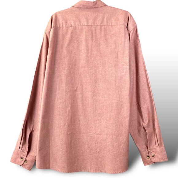 Wrangler Authentics Shirt Mens Sz 2XL Red Long Sleeve Button-Up Work Two Pocket - Picture 6 of 11